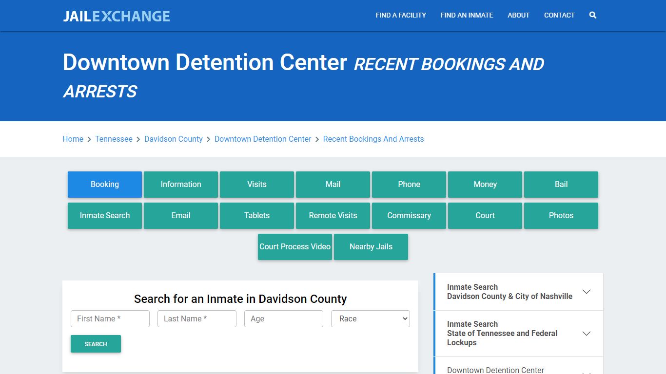 Downtown Detention Center TN Recent Arrests and Bookings - Jail Exchange